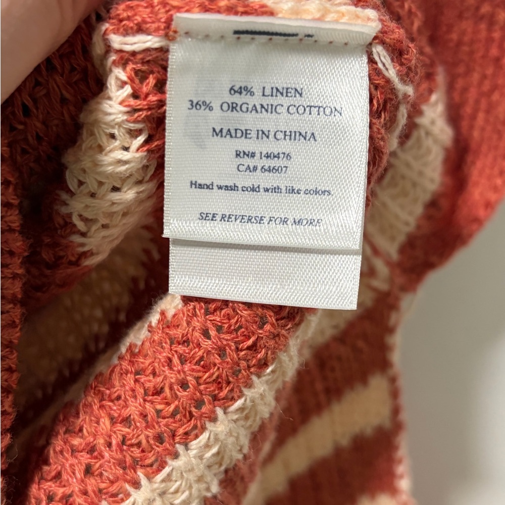 Faherty Miramar Linen Sweater Tank NWT size Small in Sandstone Stripe Sleeveless - Picture 10 of 13